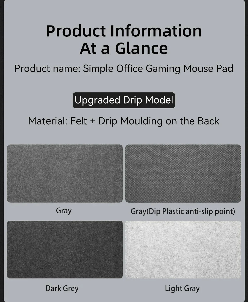 Large Size Wool Felt Mouse Pad Office Computer Desk Protector Mat Table Laptop Cushion Non-slip Gaming Accessories Keyboard Mat - WILKYs