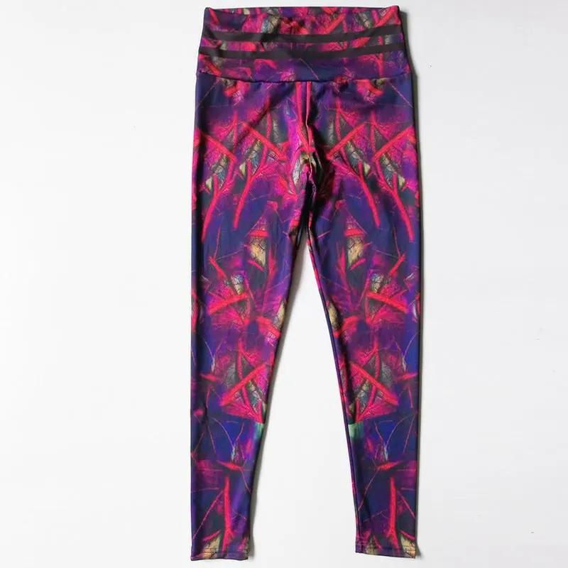 Leaf print fitness yoga pants - WILKYs