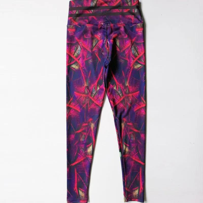 Leaf print fitness yoga pants - WILKYs