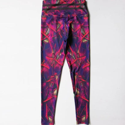 Leaf print fitness yoga pants - WILKYs