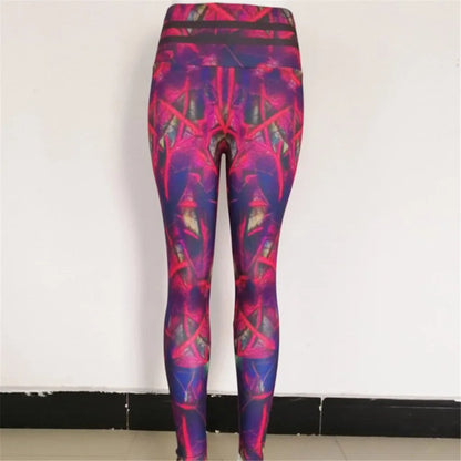 Leaf print fitness yoga pants - WILKYs