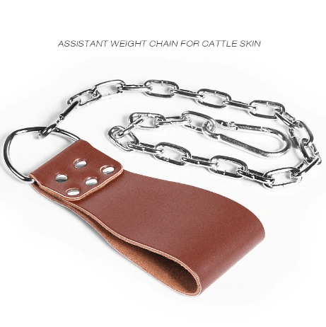 Leather Weight Lifting Belt with Chain Ring Power Training - WILKYs