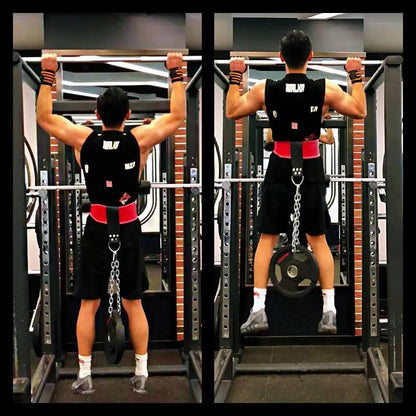 Leather Weight Lifting Belt with Chain Ring Power Training - WILKYs