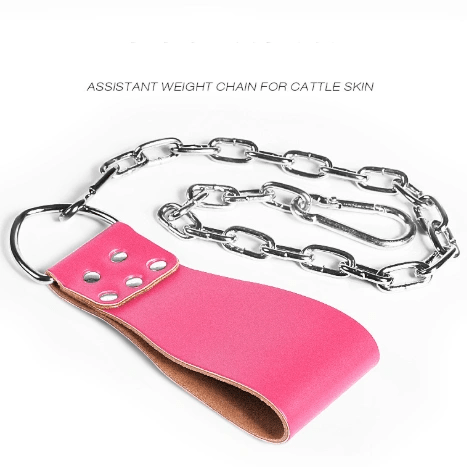 Leather Weight Lifting Belt with Chain Ring Power Training - WILKYs