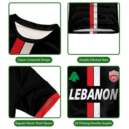 Lebanon Football Jersey – Men’s & Kids’ Lightweight Sports Tee with Lebanese Flag - WILKYs