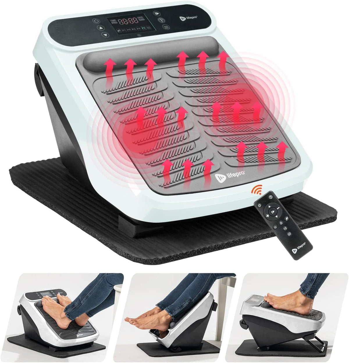 LifePro Foot Massager for Relaxing Calf & Foot Therapy - Vibrating Foot Massage Circulation Machine for Legs and Feet with Heat Combo -Under Desk Foot Massager for Pain Relief and Circulation of Blood - WILKYs