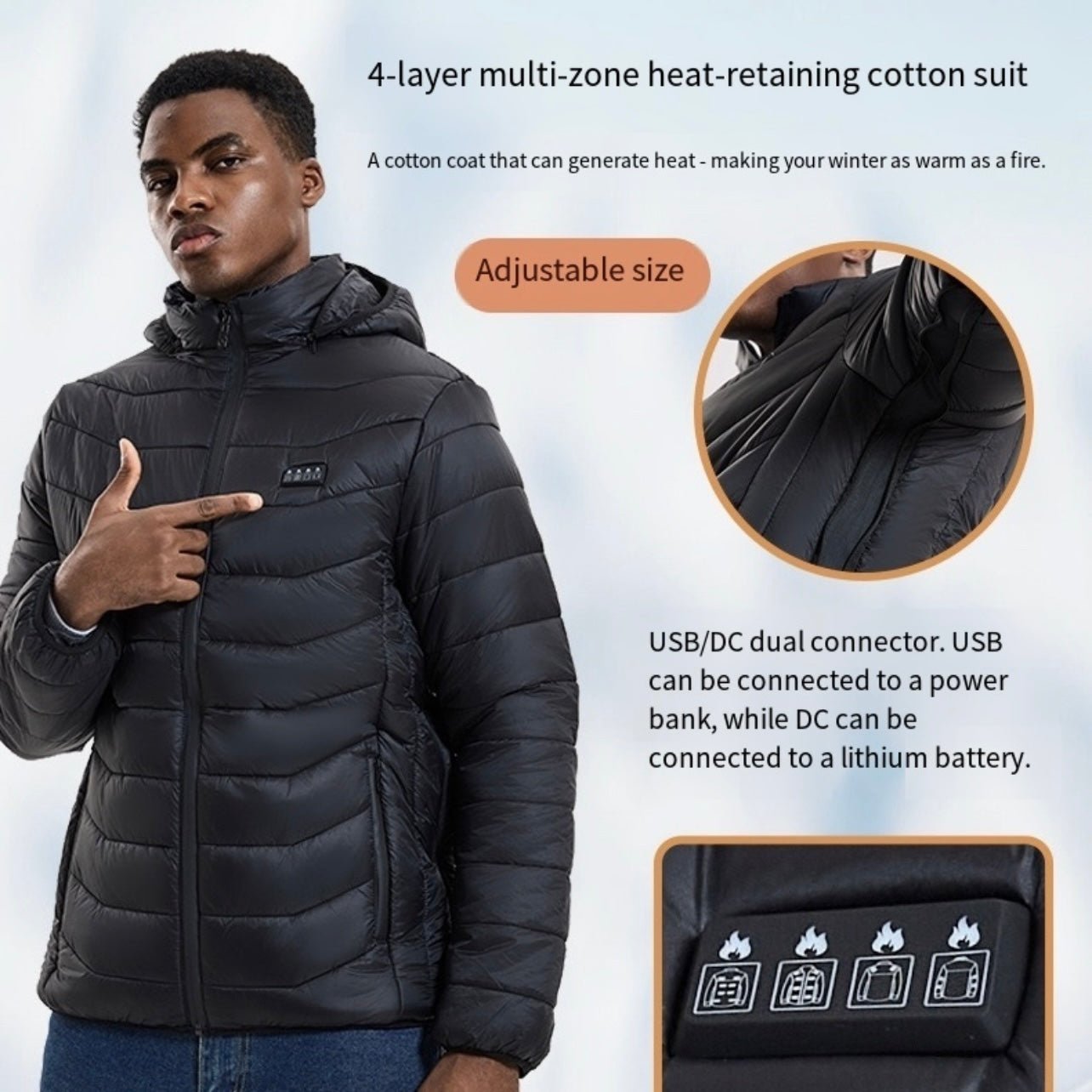 LITEGUEST 27 - Zone Smart Heated Down Jacket – Urban Winter Warmth - WILKYs