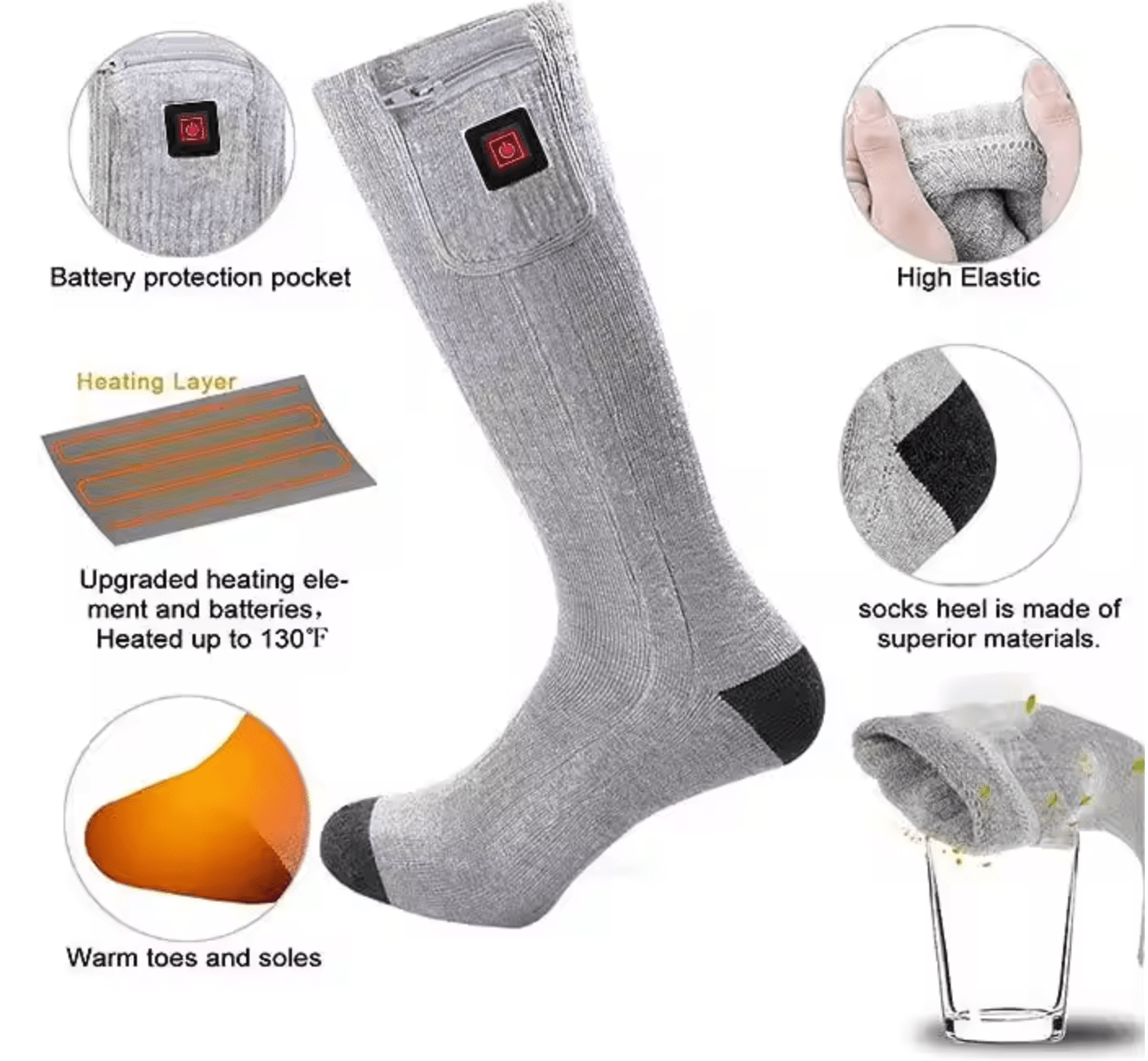 LITEGUEST Heated Leg Warmers – USB Electric Socks for Winter Outdoors - WILKYs