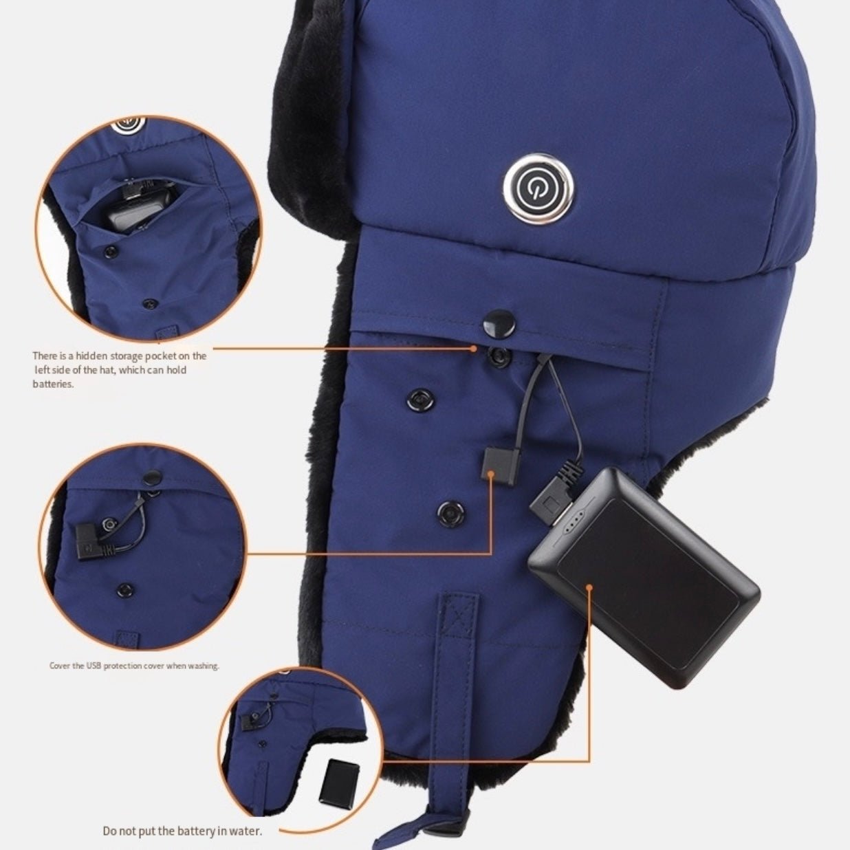 LITEGUEST Heated Trapper Hat – USB Rechargeable Winter Hat for Outdoor - WILKYs