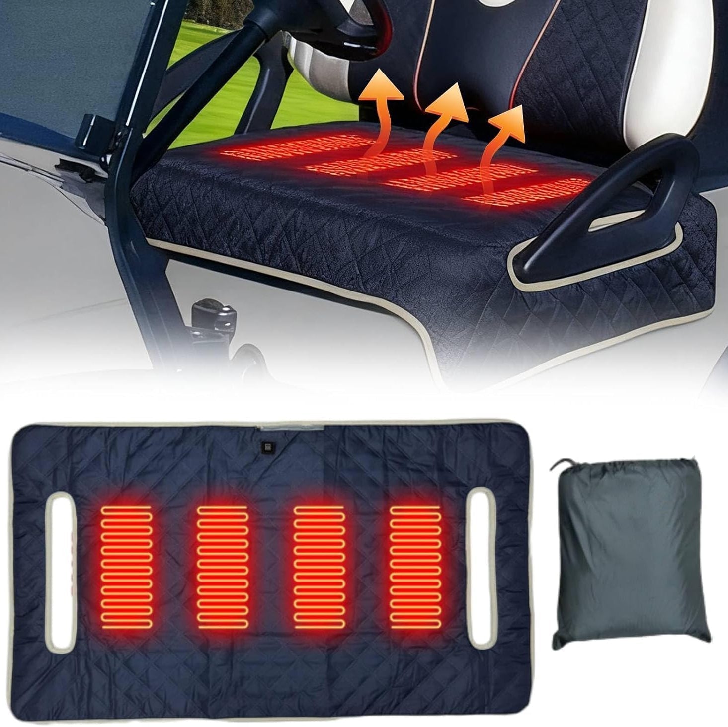 LITEGUEST USB Heated Golf Cart Seat Cushion Winter Warmth Essential - WILKYs