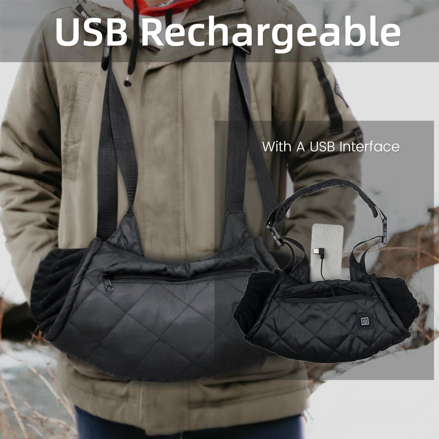 LITEGUEST USB Heated Hand Muff – Winter Outdoor Hand Warmers - WILKYs