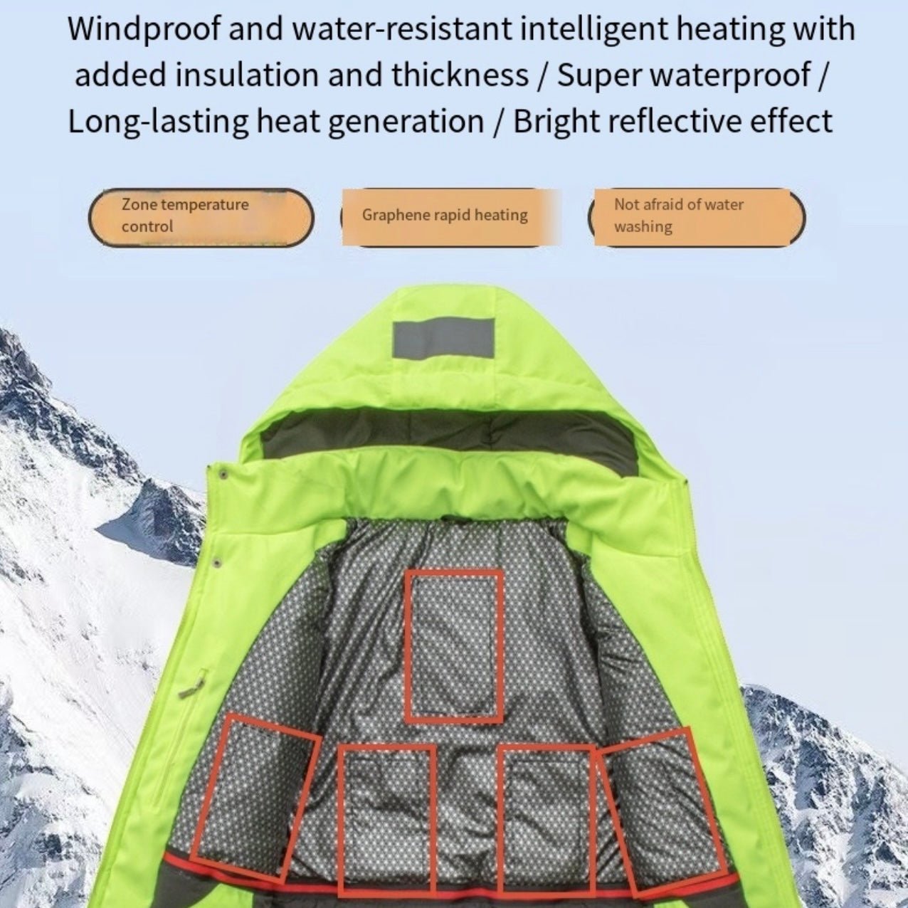 LITEGUEST USB Heated Reflective Waterproof Work Jacket For Winter - WILKYs