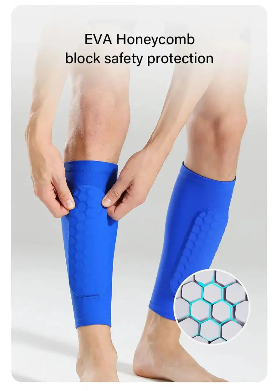 Loogdeel 1PCS Football Shin Guard Socks Sleeves with Foam,Calf Compression Sleeve Honeycomb Pads,Sports Legging&Soccer Equipment - WILKYs