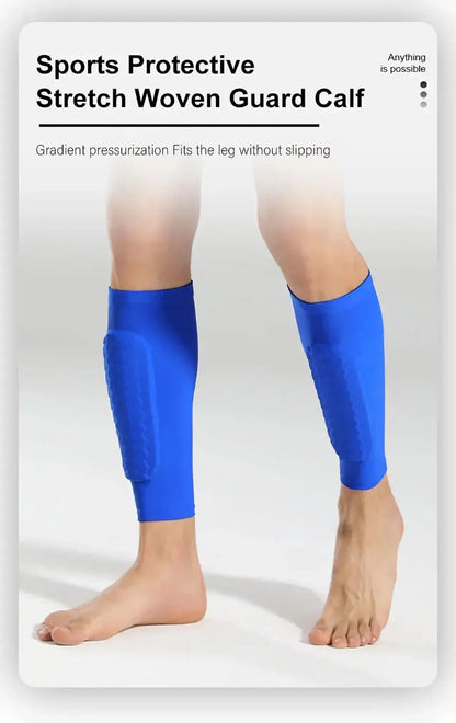 Loogdeel 1PCS Football Shin Guard Socks Sleeves with Foam,Calf Compression Sleeve Honeycomb Pads,Sports Legging&Soccer Equipment - WILKYs