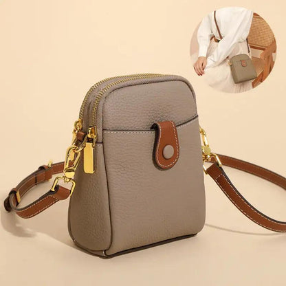 Lychee Pattern Mobile Phone Bag Small High Quality Leather Crossbody Bags For Women Wallet - WILKYs
