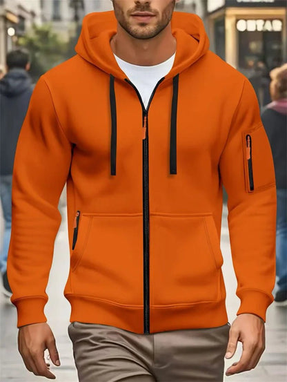 Men's Autumn Winter Hoodies Long Sleeve Sweatshirt Zipper Design Hooded Sweatshirt Men Sportswear Slim Fit Casual coat men tops - WILKYs