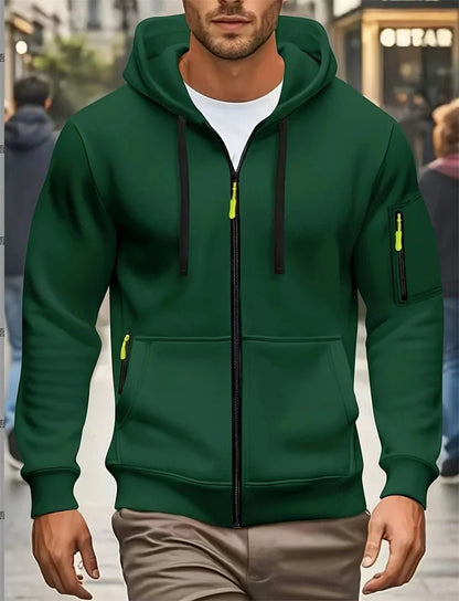 Men's Autumn Winter Hoodies Long Sleeve Sweatshirt Zipper Design Hooded Sweatshirt Men Sportswear Slim Fit Casual coat men tops - WILKYs