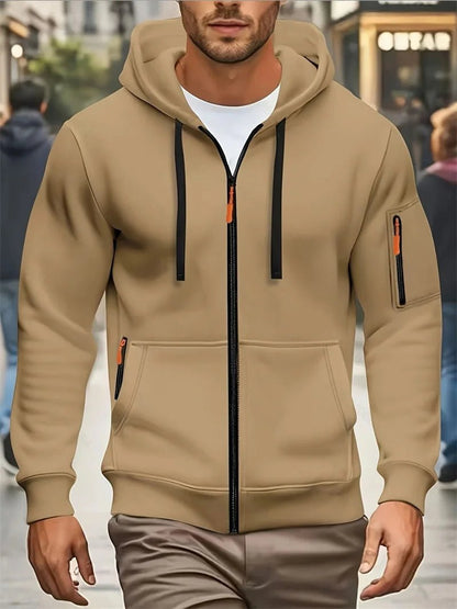 Men's Autumn Winter Hoodies Long Sleeve Sweatshirt Zipper Design Hooded Sweatshirt Men Sportswear Slim Fit Casual coat men tops - WILKYs