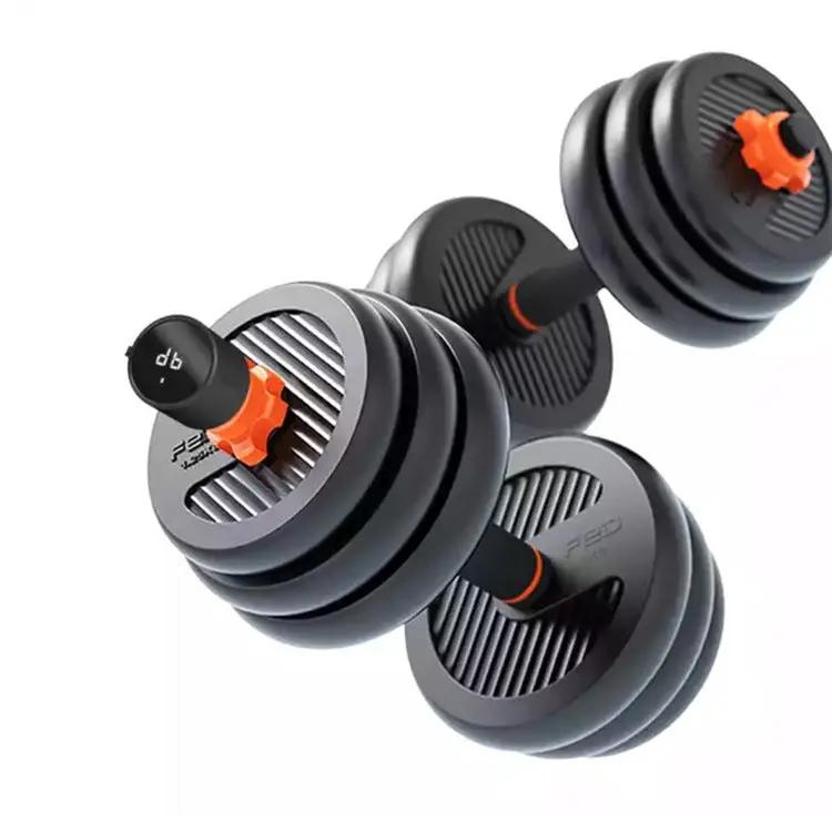 Men's Fitness Equipment Rubberized Dumbbell Household Kettlebell Removable Barbell - WILKYs
