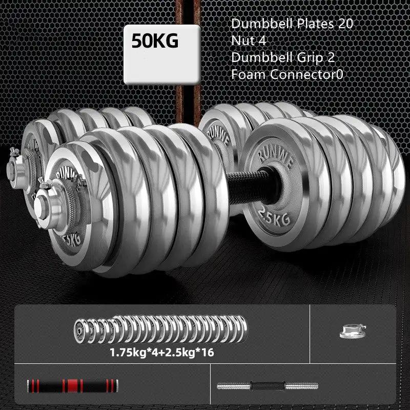 Men’s Home Electroplating Pure Iron Barbell Set – Adjustable Weights - WILKYs
