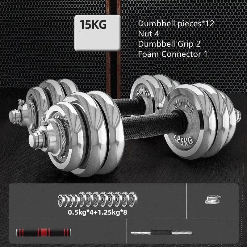 Men’s Home Electroplating Pure Iron Barbell Set – Adjustable Weights - WILKYs