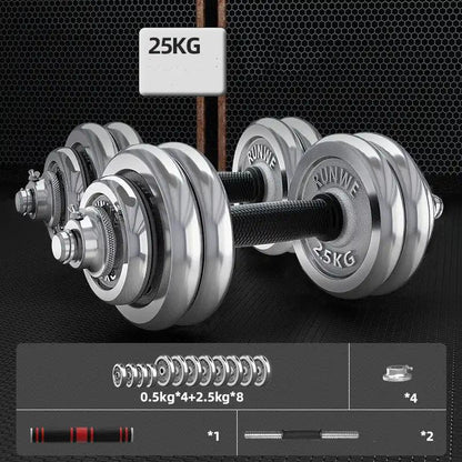 Men’s Home Electroplating Pure Iron Barbell Set – Adjustable Weights - WILKYs