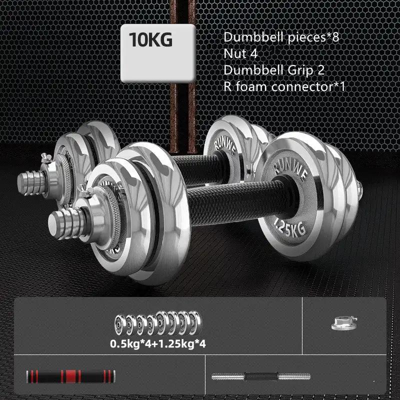 Men’s Home Electroplating Pure Iron Barbell Set – Adjustable Weights - WILKYs