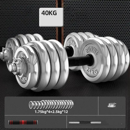 Men’s Home Electroplating Pure Iron Barbell Set – Adjustable Weights - WILKYs