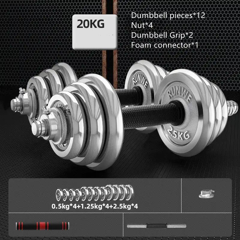 Men’s Home Electroplating Pure Iron Barbell Set – Adjustable Weights - WILKYs