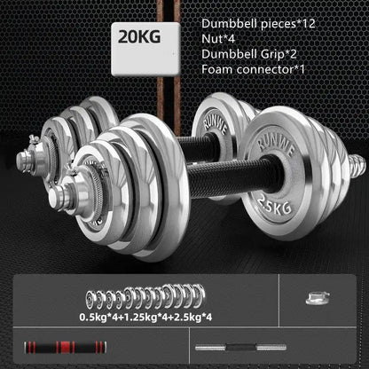 Men’s Home Electroplating Pure Iron Barbell Set – Adjustable Weights - WILKYs