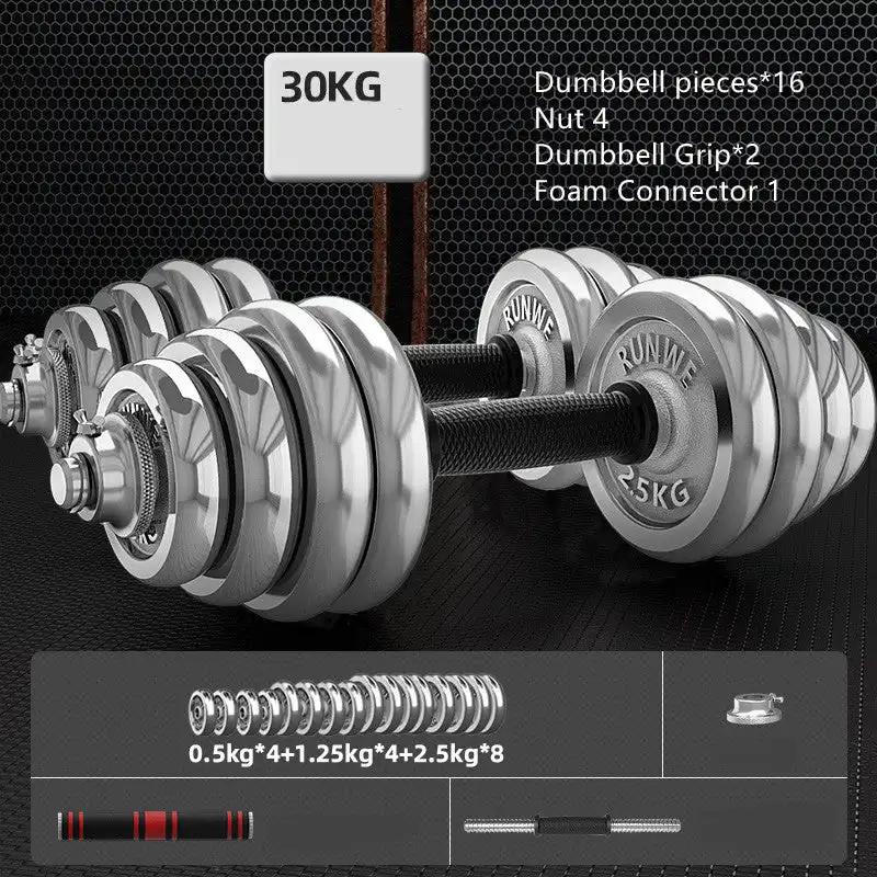 Men’s Home Electroplating Pure Iron Barbell Set – Adjustable Weights - WILKYs