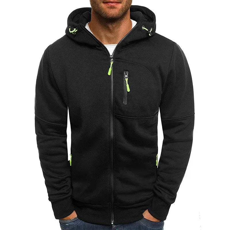 Ultimate Men's Hoodie: Zippered Long Sleeve Sweatshirt for Sport & Casual Style - WILKYs