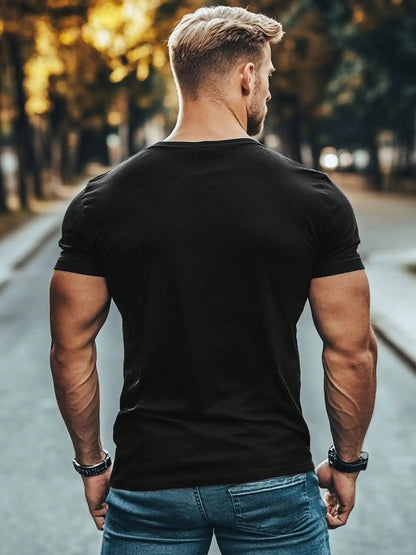 Men's Pitbull Dad Graphic T-Shirt - 100% Cotton, Short Sleeve, Crew Neck, Casual Fit, Machine Washable, Machine Washable Top, - WILKYs