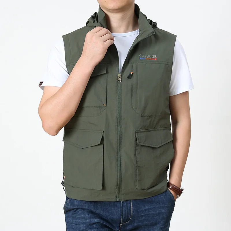 Men's Hooded Sleeveless Vest for Outdoors-Travel Waistcoat- WILKYs