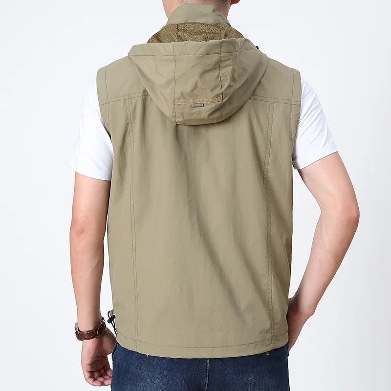 Men's Hooded Sleeveless Vest for Outdoors-Travel Waistcoat- WILKYs