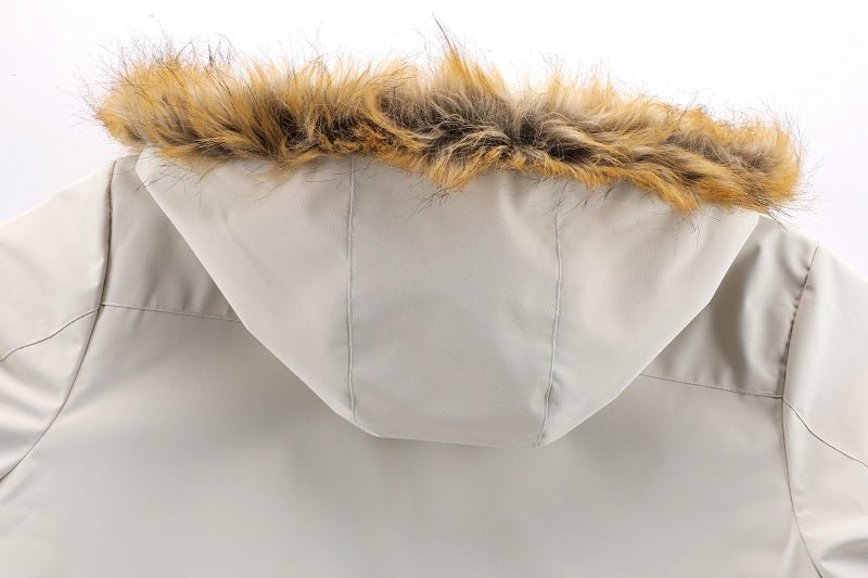 Men'S Winter Windbreaker Jacket with Warm Hood - Maroon Zip - Up Outdoor Coat, Stand Collar, Multiple Pockets, Casual Sporty Design for Cold Weather, Winter Jacket - WILKYs