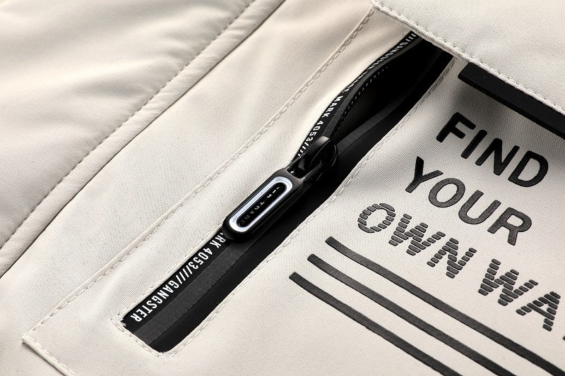 Men'S Winter Windbreaker Jacket with Warm Hood - Maroon Zip - Up Outdoor Coat, Stand Collar, Multiple Pockets, Casual Sporty Design for Cold Weather, Winter Jacket - WILKYs