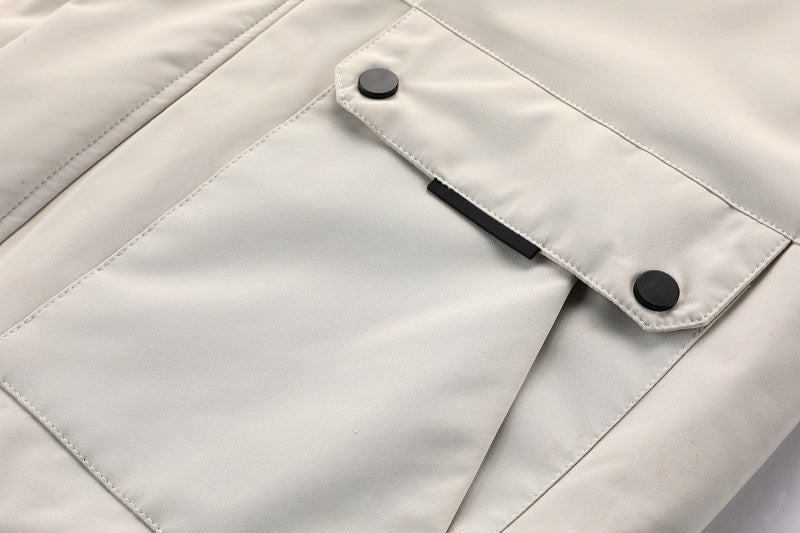 Men'S Winter Windbreaker Jacket with Warm Hood - Maroon Zip - Up Outdoor Coat, Stand Collar, Multiple Pockets, Casual Sporty Design for Cold Weather, Winter Jacket - WILKYs