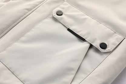 Men'S Winter Windbreaker Jacket with Warm Hood - Maroon Zip - Up Outdoor Coat, Stand Collar, Multiple Pockets, Casual Sporty Design for Cold Weather, Winter Jacket - WILKYs