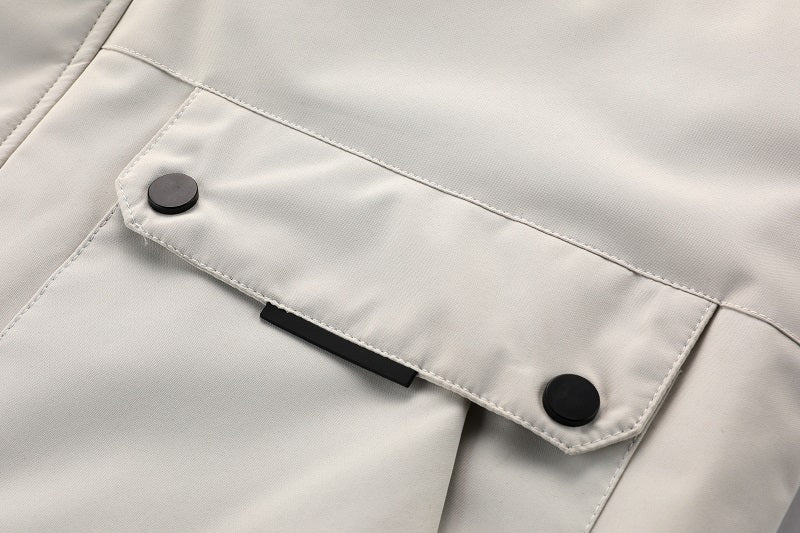 Men'S Winter Windbreaker Jacket with Warm Hood - Maroon Zip - Up Outdoor Coat, Stand Collar, Multiple Pockets, Casual Sporty Design for Cold Weather, Winter Jacket - WILKYs