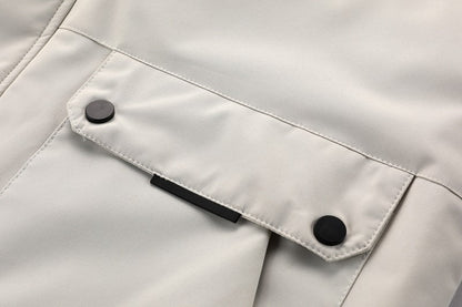 Men'S Winter Windbreaker Jacket with Warm Hood - Maroon Zip - Up Outdoor Coat, Stand Collar, Multiple Pockets, Casual Sporty Design for Cold Weather, Winter Jacket - WILKYs