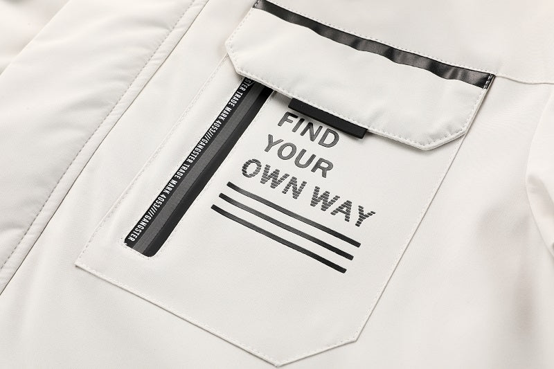 Men'S Winter Windbreaker Jacket with Warm Hood - Maroon Zip - Up Outdoor Coat, Stand Collar, Multiple Pockets, Casual Sporty Design for Cold Weather, Winter Jacket - WILKYs