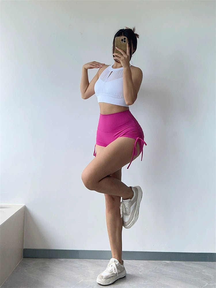 Mesh Sexy Dance Slightly Pleated Vest Bra Yoga - WILKYs