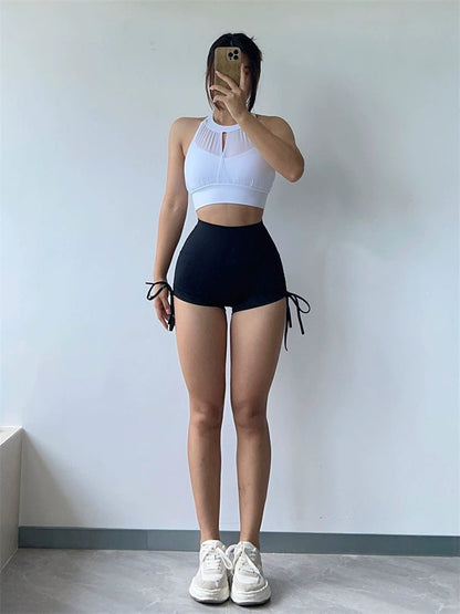 Mesh Sexy Dance Slightly Pleated Vest Bra Yoga - WILKYs