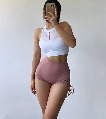 Mesh Sexy Dance Slightly Pleated Vest Bra Yoga - WILKYs