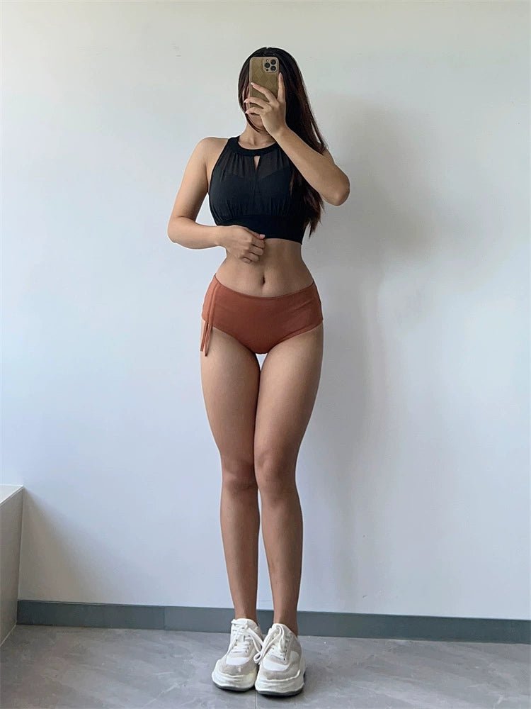 Mesh Sexy Dance Slightly Pleated Vest Bra Yoga - WILKYs