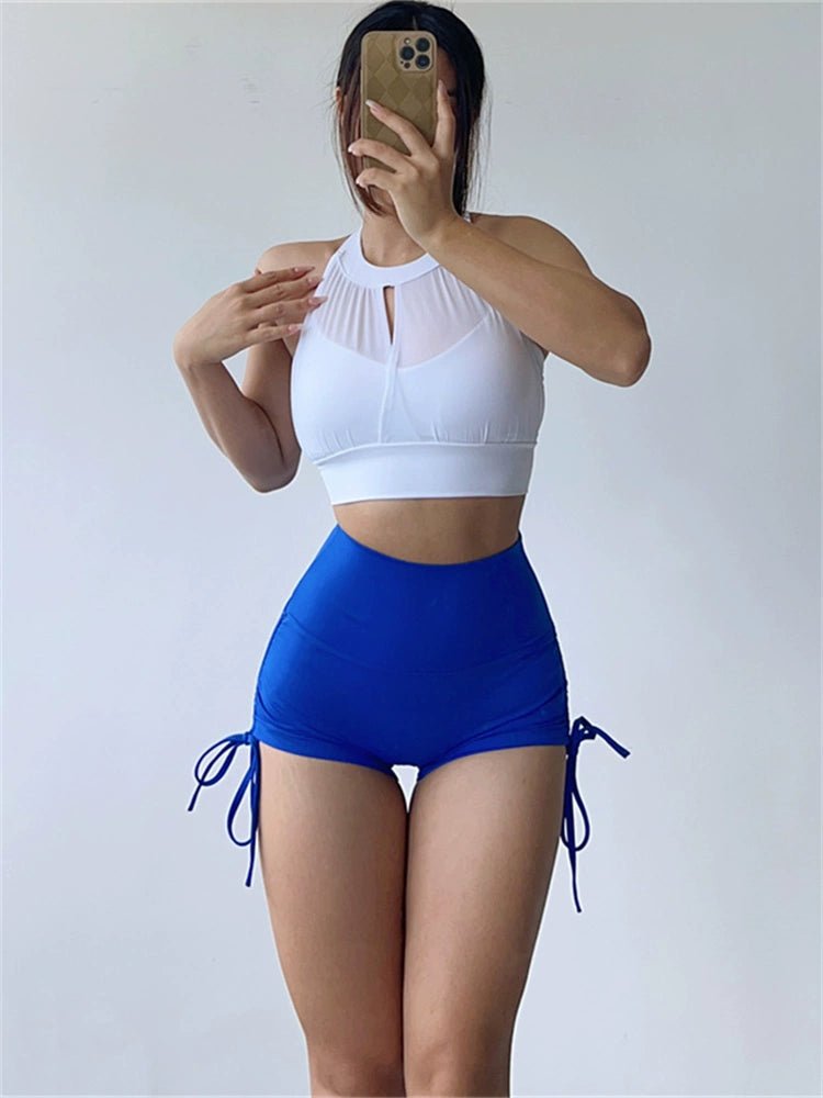 Mesh Sexy Dance Slightly Pleated Vest Bra Yoga - WILKYs