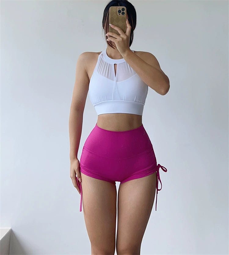 Mesh Sexy Dance Slightly Pleated Vest Bra Yoga - WILKYs