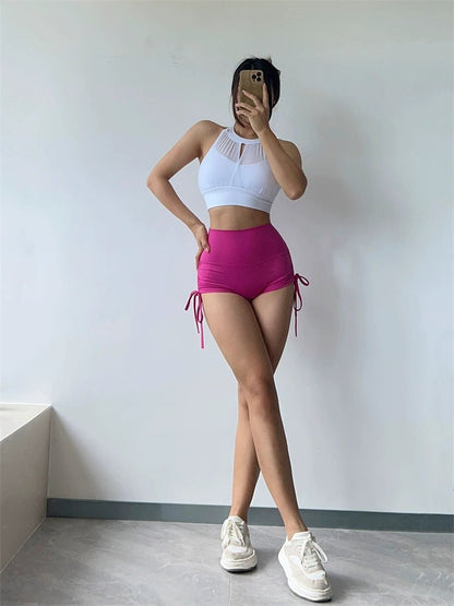 Mesh Sexy Dance Slightly Pleated Vest Bra Yoga - WILKYs