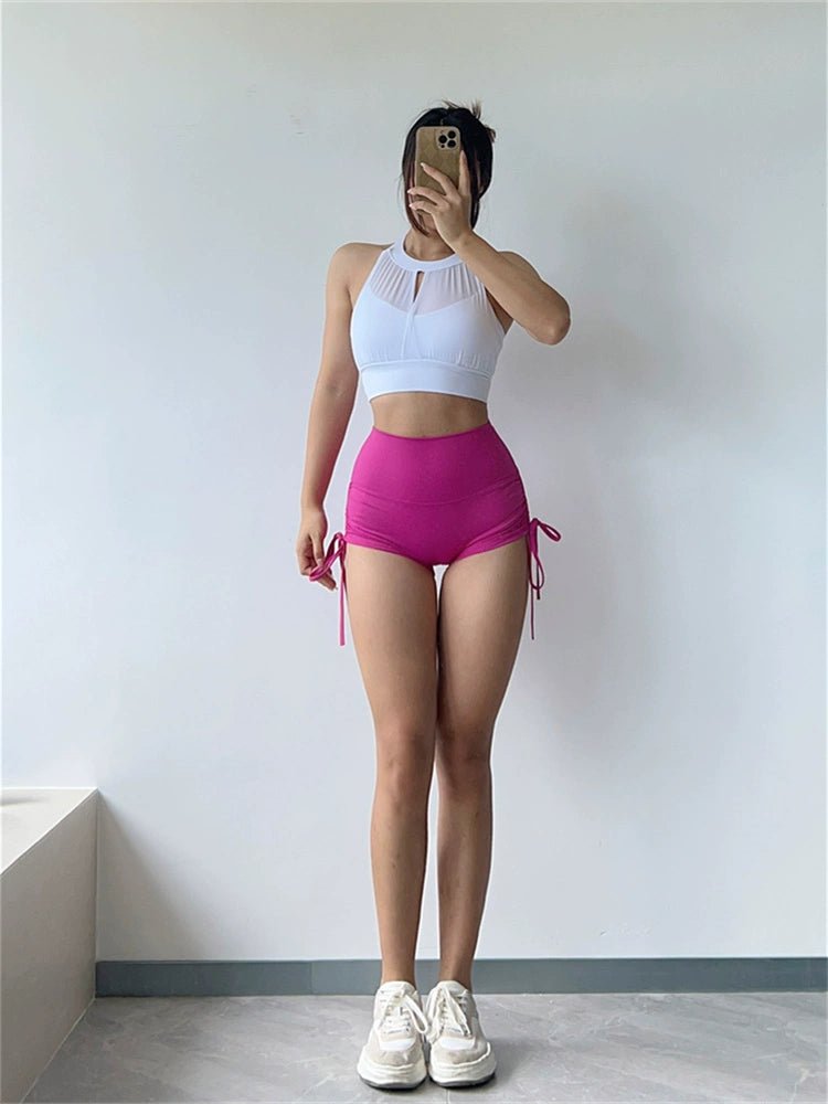 Mesh Sexy Dance Slightly Pleated Vest Bra Yoga - WILKYs